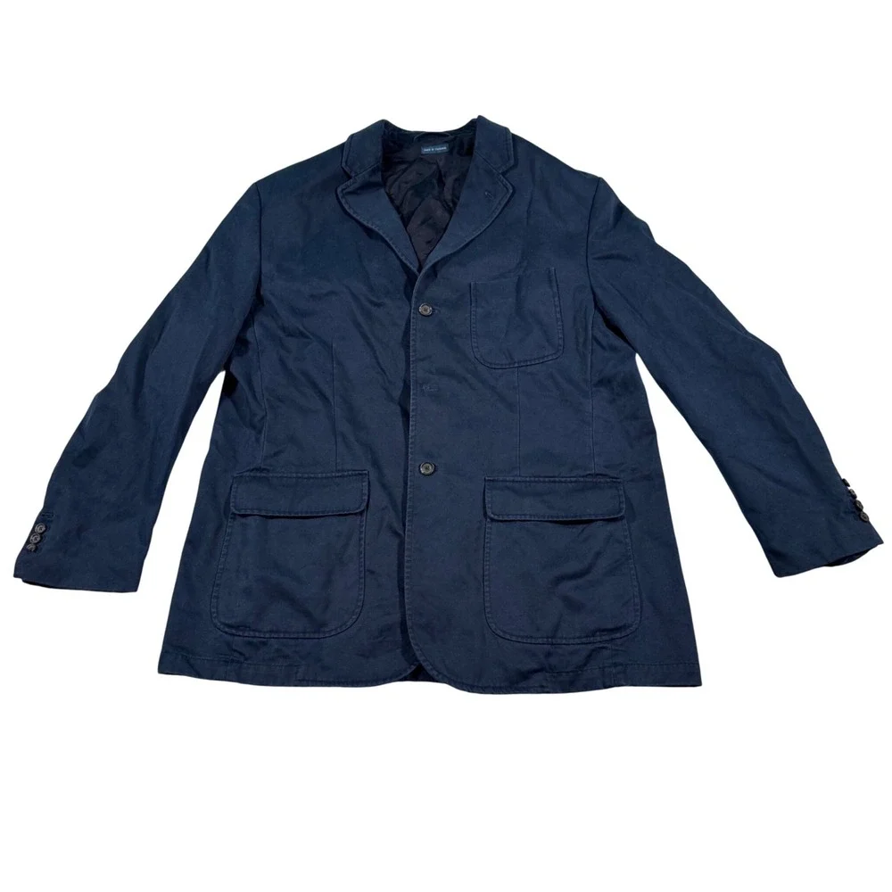 Polo Ralph Lauren Sport Coat Mens XXL Navy Blue Cotton Twill 3-Button Blazer